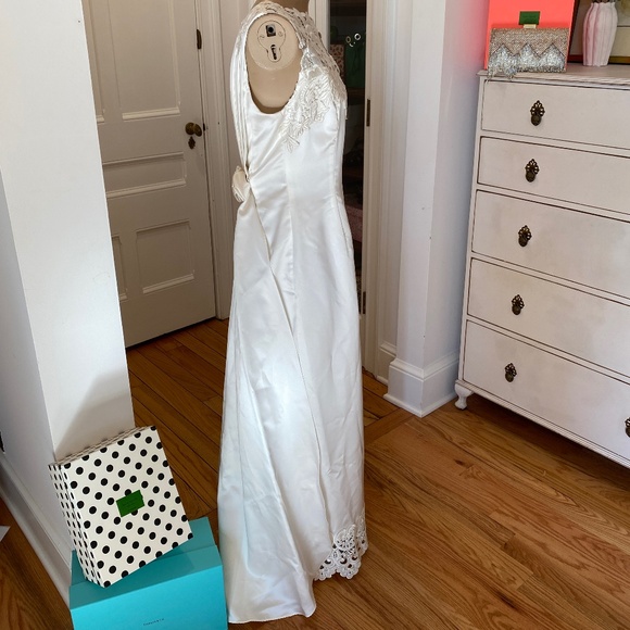 JESSICA MCCLINTOCK VINTAGE BRIDAL GOWN OFF WHITE - SIZE 10 - Picture 12 of 16